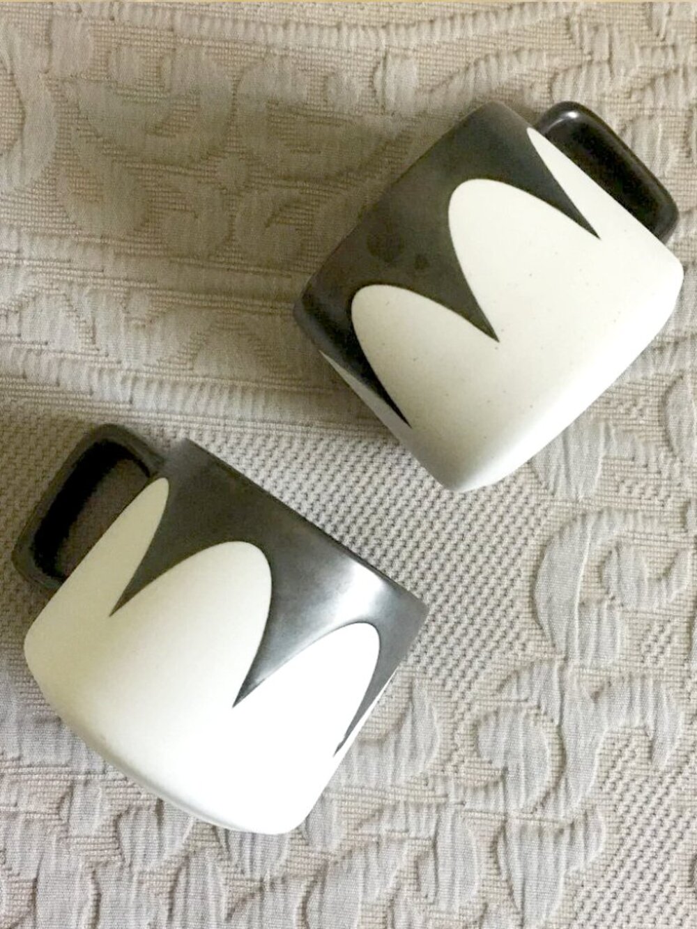 Starbucks 2017 Black Wave Mug Set of 2 Black White Nautical Coffee Cup